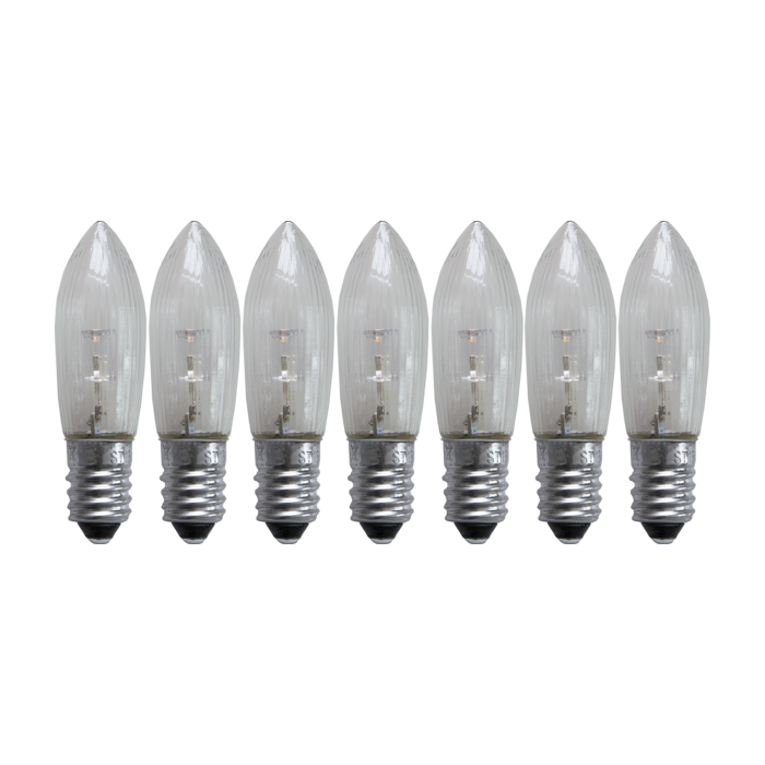 Reservepære E10 10-55V LED, pakke med 7 stk