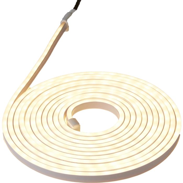 Neoled Lystau med dobbelsidig tape 6 meter, med start, Varmhvitt lys