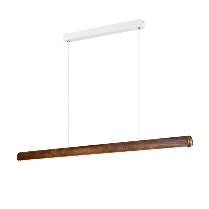 Akeno pendelskinne, 115 cm, mørkt tre / messing, Dimbar LED