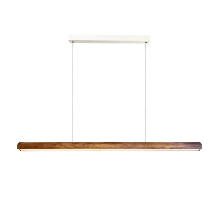 Akeno pendelskinne, 115 cm, mørkt tre / messing, Dimbar LED