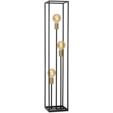 Ruben 3 gulvlampe, høyde 120 cm, Sort/Satinert messing