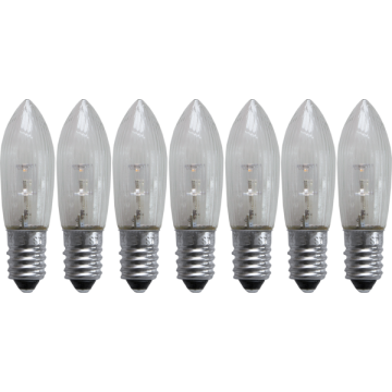 Reservepære E10 10-55V LED, pakke med 7 stk