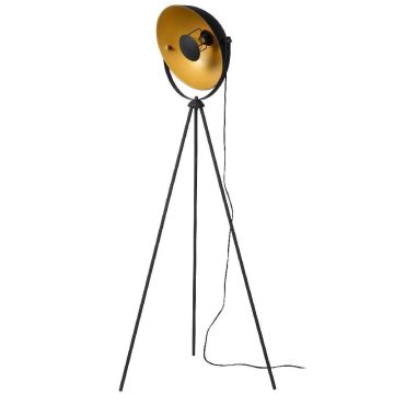 Alvaro gulvlampe, høyde 148 cm, Sort/Satin messing