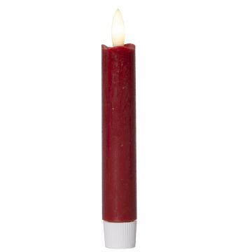 Flamme kronelys, høyde 15 cm, for batteri (AA), med timer, 2-pk, Rød