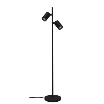 Oz K2 gulvlampe, høyde 150 cm, Sort (RAL9005) / Gull mansjett