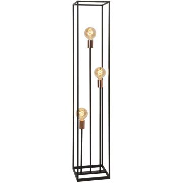 Arthur 3 gulvlampe, høyde 140 cm, Sort/Kobberfarget