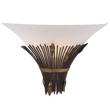 Canna vegglampe for fast montering, bredde 30 cm, Rustfarget