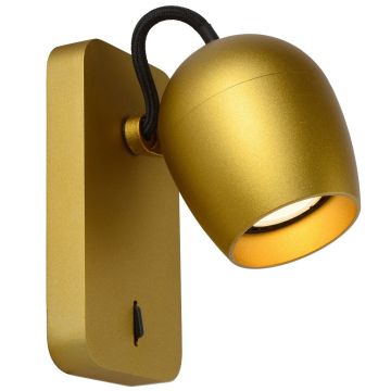 Preston vegglampe, inklusive GU10 LED-pære, Fast montering, Satin Messing