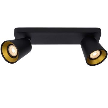 Turnon 2 takspot, inklusive Dim-to-warm LED-pærer, Sort/Gull - LAGERSALG
