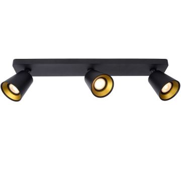Turnon 3 spotskinne, inklusive Dim-to-warm LED-pærer, Sort/Gull