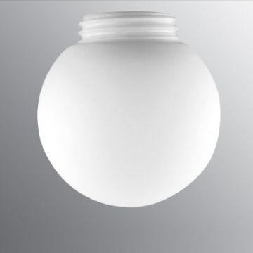 Kuppel Glob, diameter gjenger 8,45 cm, diameter kuppel 15 cm, Matt opal