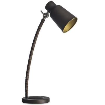 Funk bordlampe, høyde 51 cm, Mørk brun