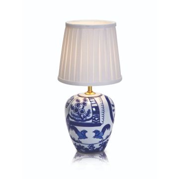 Göteborg bordlampe, høyde 33 cm, Blå/Hvit