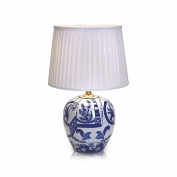 Göteborg bordlampe, høyde 48 cm, Blå/Hvit