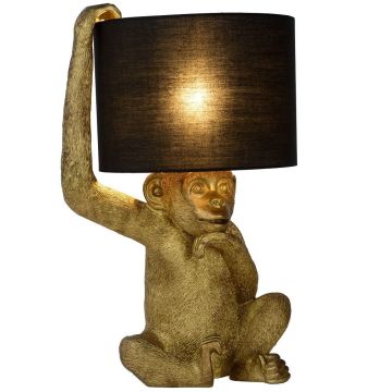 Chimp bordlampe, høyde 45 cm, Sort/Gull