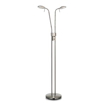 Hudson 2 gulvlampe med dimmere, 2x6W LED 3000K, 2x450lm, høyde 135 cm, Stål