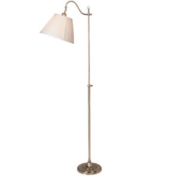 Charleston gulvlampe, høyde 167 cm, Oksidert messing / Beige