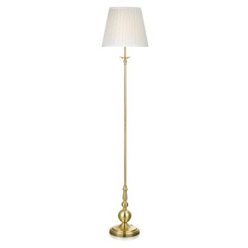 Imperia gulvlampe med tekstilskjerm, høyde 149 cm, Messing / Hvit