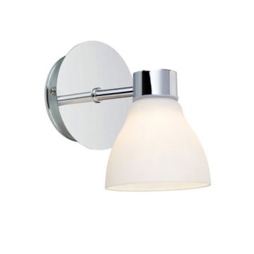 Cassis vegglampe IP44, Krom/Opal