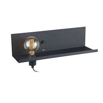 Multi vegglampe med dimmer, hylle og USB