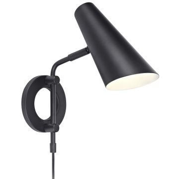 Cal vegglampe, høyde 26 cm, Sort
