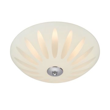 Petal takplafond, diameter 43 cm, dimbar LED 820lm 3000K, Hvit/Krom