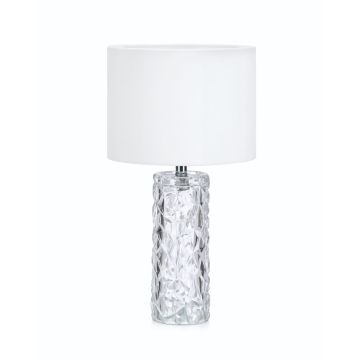 Madame bordlampe, høyde 47 cm, Klar/Hvit
