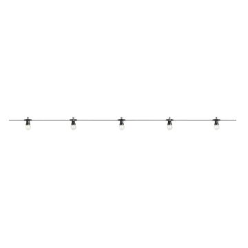 [2] Garden 24 Party lysslynge 10 lys runde pærer (u/trafo), lengde 5 meter, Sort