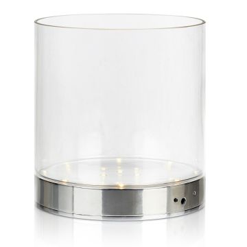 Bouquet oppladbar bordlampe, 3W LED 3000K 160lm, høyde 20 cm, Krom / Klart glass