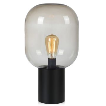 Brooklyn bordlampe, høyde 44 cm, Sort / Røykfarget