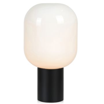 Brooklyn bordlampe, høyde 44 cm, Sort / Opal