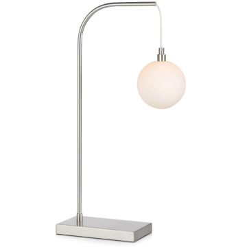 Buddy bordlampe, Stål / Opalhvitt glass