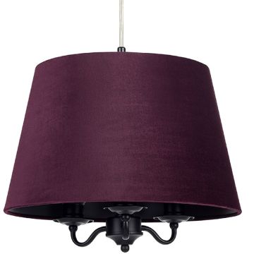 Jamie 3 takpendel, diameter 40 cm, Sort / Lilla