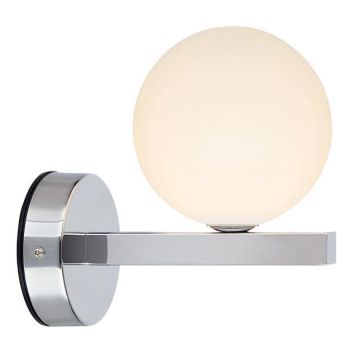 Stream vegglampe IP44, Krom/Hvit