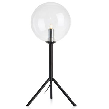 Andrew bordlampe, høyde 45 cm, Sort / Klar