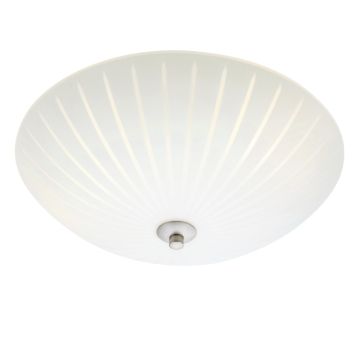 Cut takplafond, diameter 35 cm, Hvit/Stål