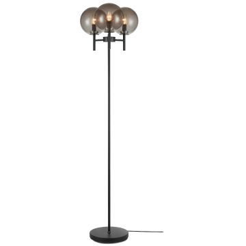 Crown gulvlampe, høyde 147 cm, Sort / Røykfarget