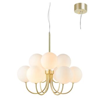 Bianco 9 lysekrone, diameter 57 cm, Gullfarget