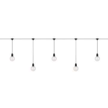 [1] Garden 24 Deco lysslynge 10 lys inkl. start, lengde 750 cm, 2100K 190lm, Sort/Klar