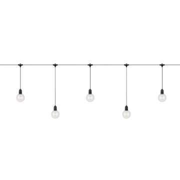 [2] Garden 24 Deco lysslynge 10 lys utvidelse (u/trafo), lengde 400 cm, 2100K 190lm, Sort/Klar