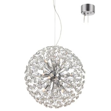 Bolid lysekrone, diameter 50 cm, Krom/Klar