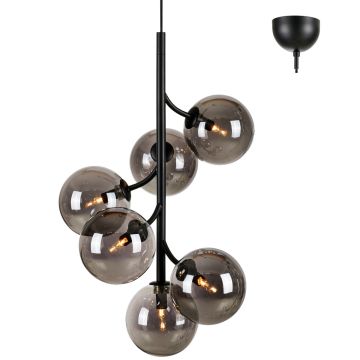 Callisto 6 takpendel, diameter 43 cm, Sort / Røykfarget