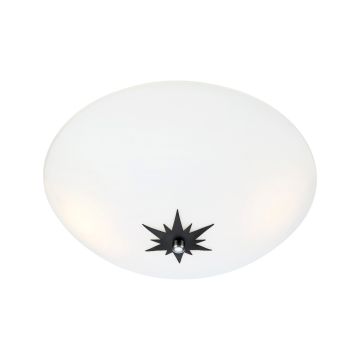 Rose takplafond, diameter 35 cm, Hvit / Sort