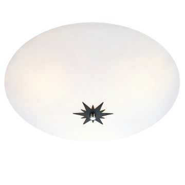 Rose takplafond, diameter 43 cm, Hvit / Sort