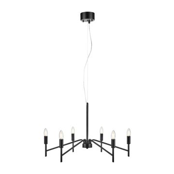 Monarch 6 lysekrone, diameter 70 cm, Sort