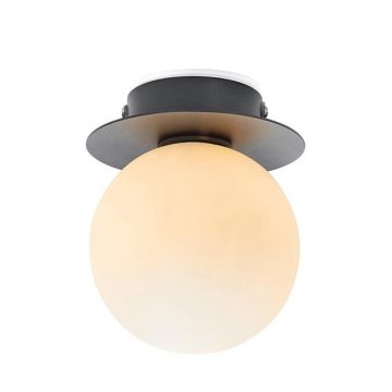 Mini taklampe / vegglampe IP44, diameter 10 cm, Sort