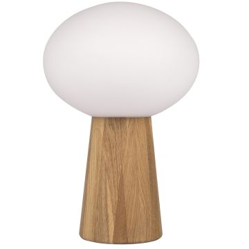 Pater bordlampe i eik, høyde 37 cm