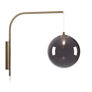 Dione vegglampe, Røykfarget / Antikk messing