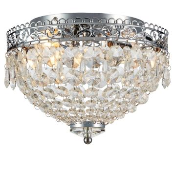 Joline taklampe diameter 28 cm, Klar/Krom