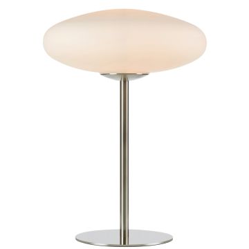 Locus bordlampe, høyde 40 cm, Stål / Opalhvitt glass